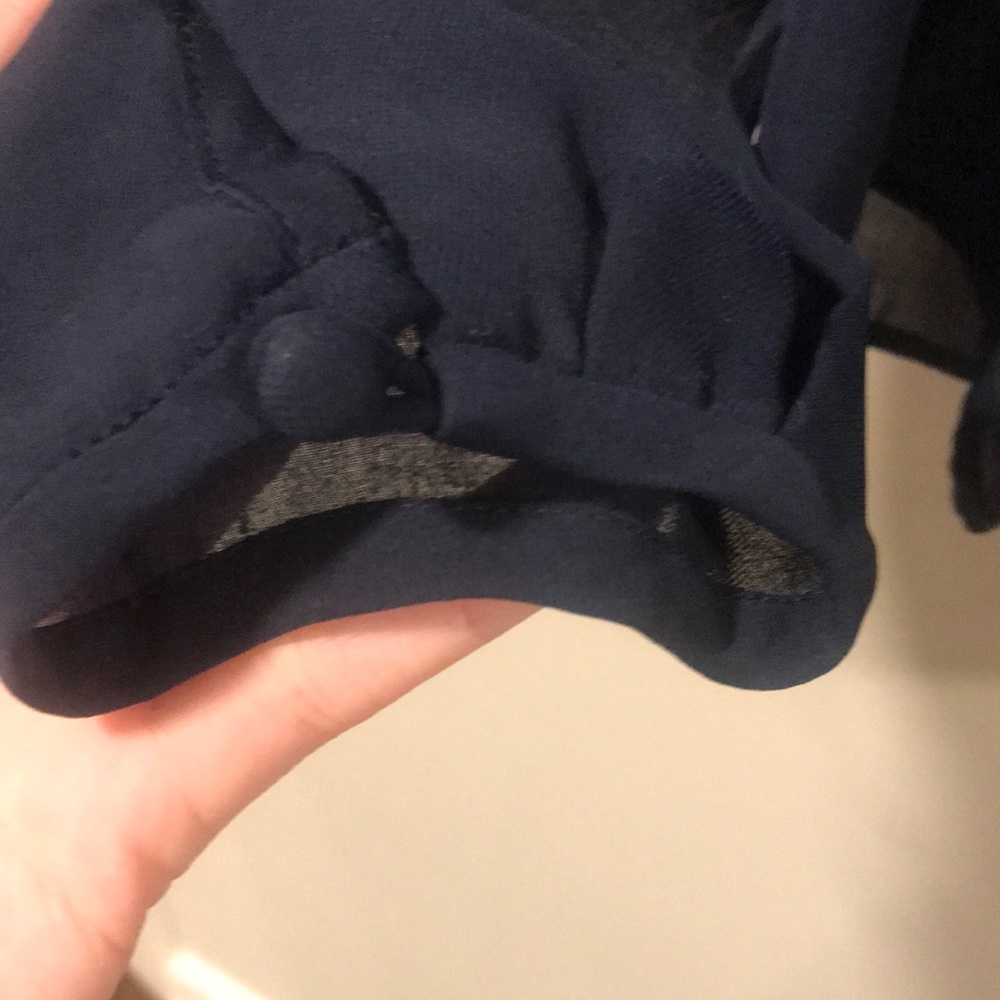 J.Crew Navy Pintuck Blouse - Picture 4 of 7